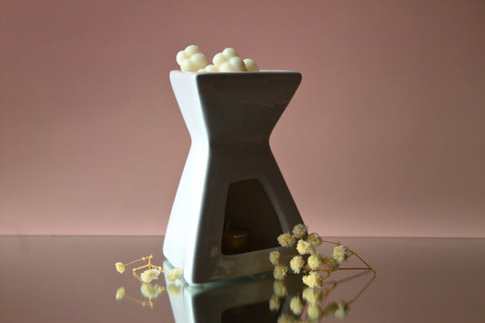 brûle-parfum blanc céramique brûleur pour fondants et tablettes flamandine